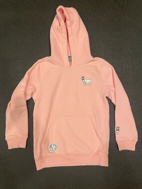 Kids Pink Hoodie Sweatshirt with Dog Patch